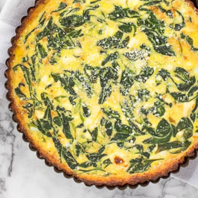 Spenótos fetás quiche