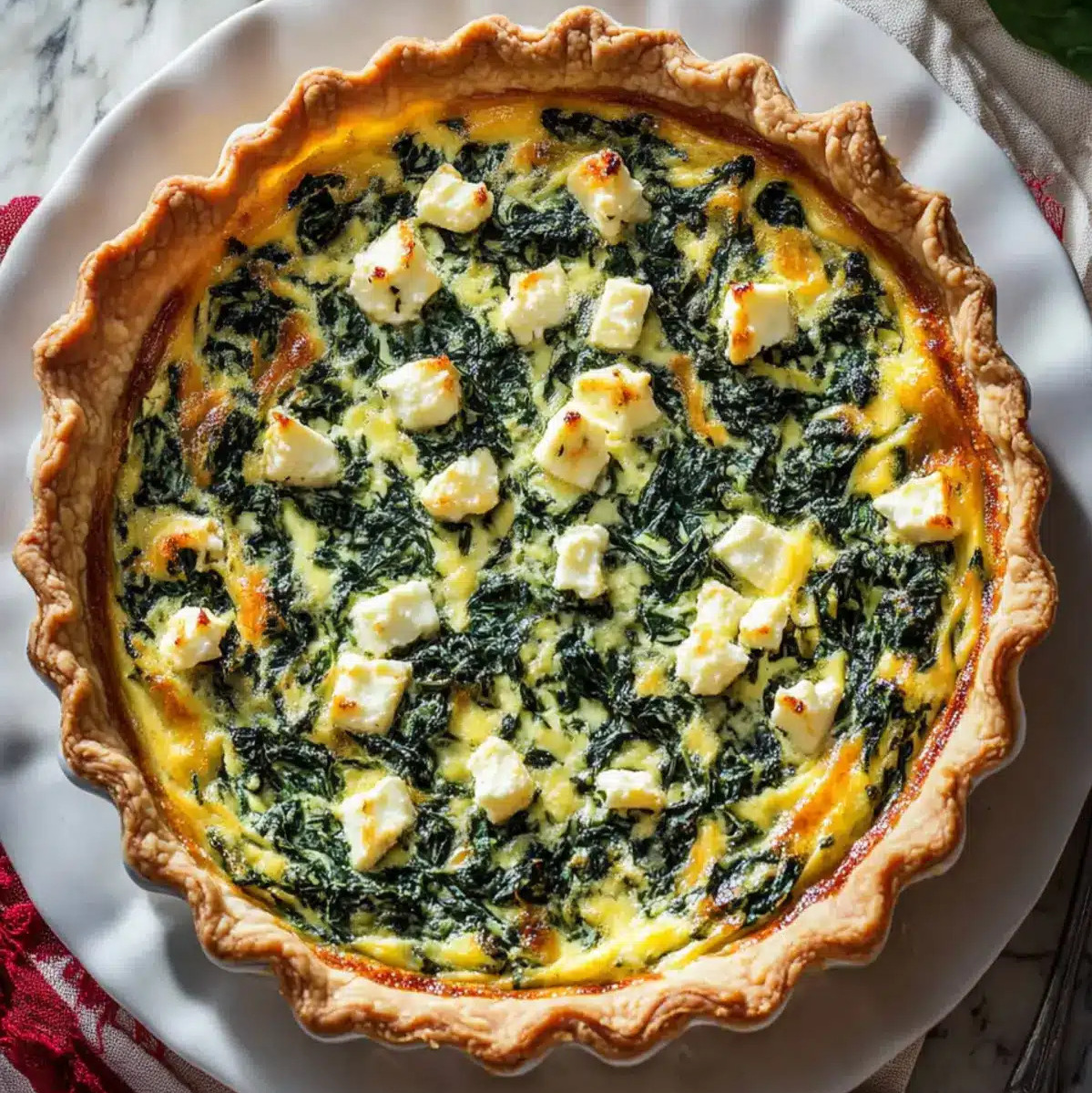 Spinach & feta quiche